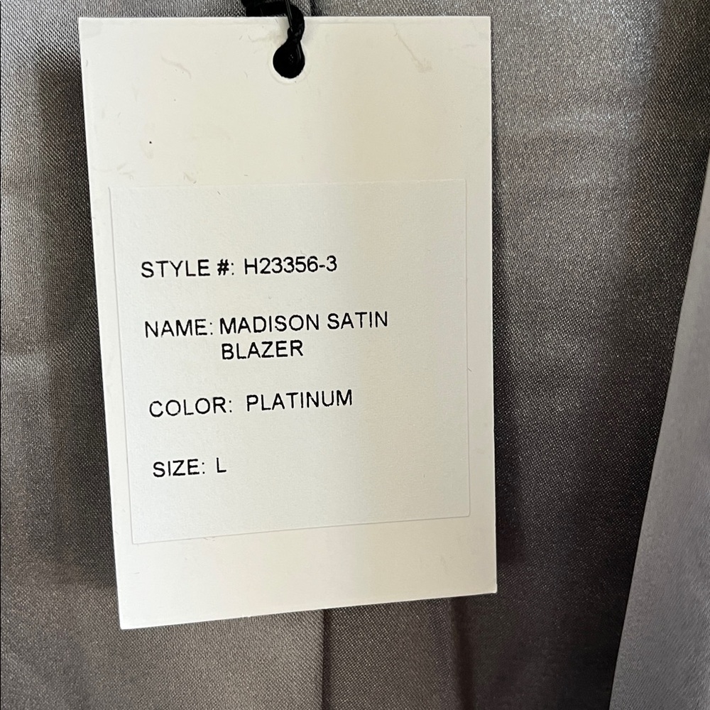 Generation Love Madison satin ruched sleeve blazer size large platinum grey - Picture 6 of 16